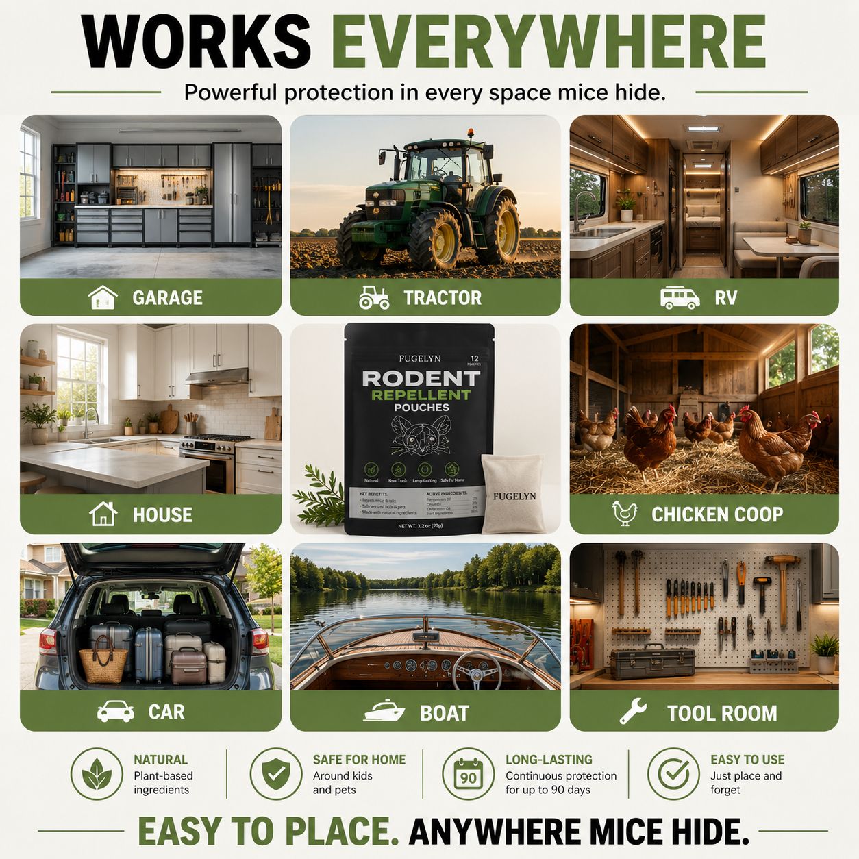 Place FUGELYN Where Mice Enter — Help Keep Storage Areas Protected