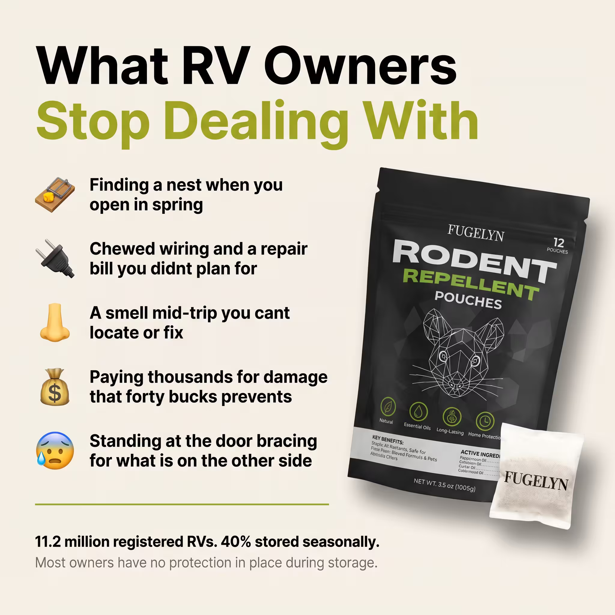 RV Mouse Repellent Pouches — Place Once. Lock The Door. Open To Nothing In Spring